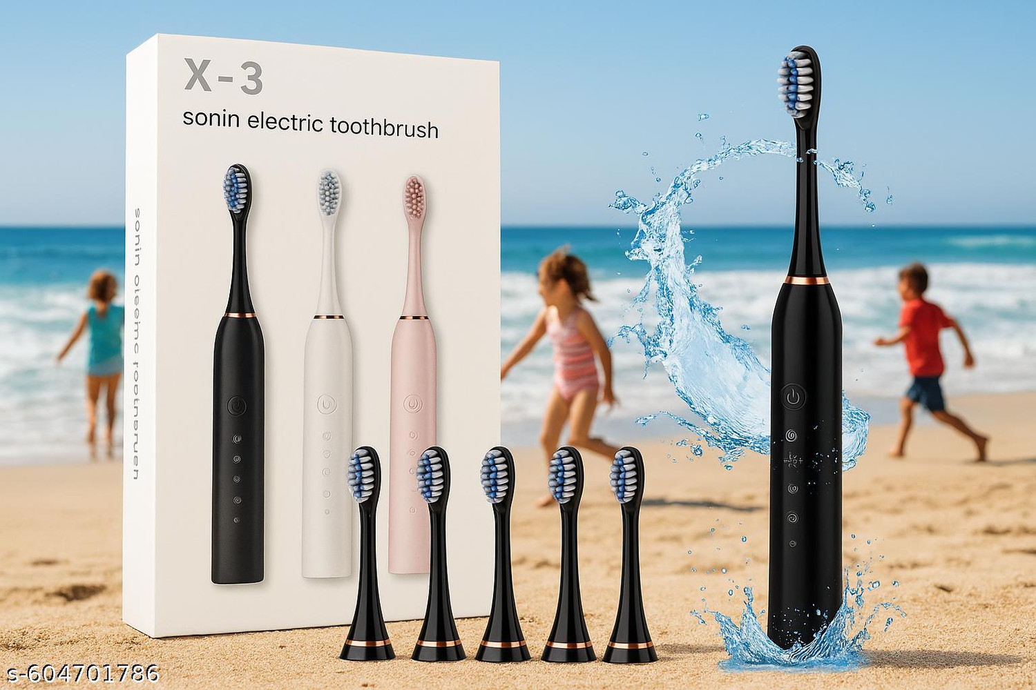 Image of Wednesday SONIC ELECTRIC TOOTHBRUSH WITH 4 BRUSH HEADS - Rechargeable Modes,@370 Electric Toothbrush