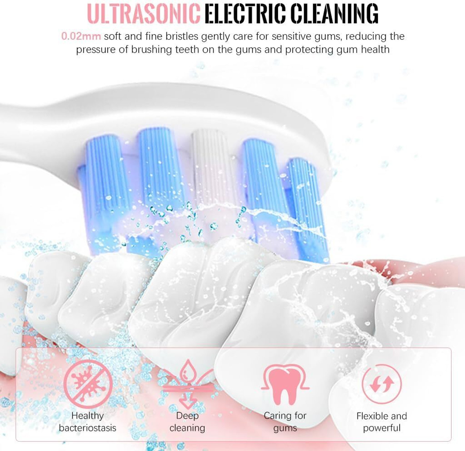 Image of TREYONA USB Rechargeable Ultrasonic with 3 Brush hand Adults -Kids Electric Toothbrush Electric Toothbrush