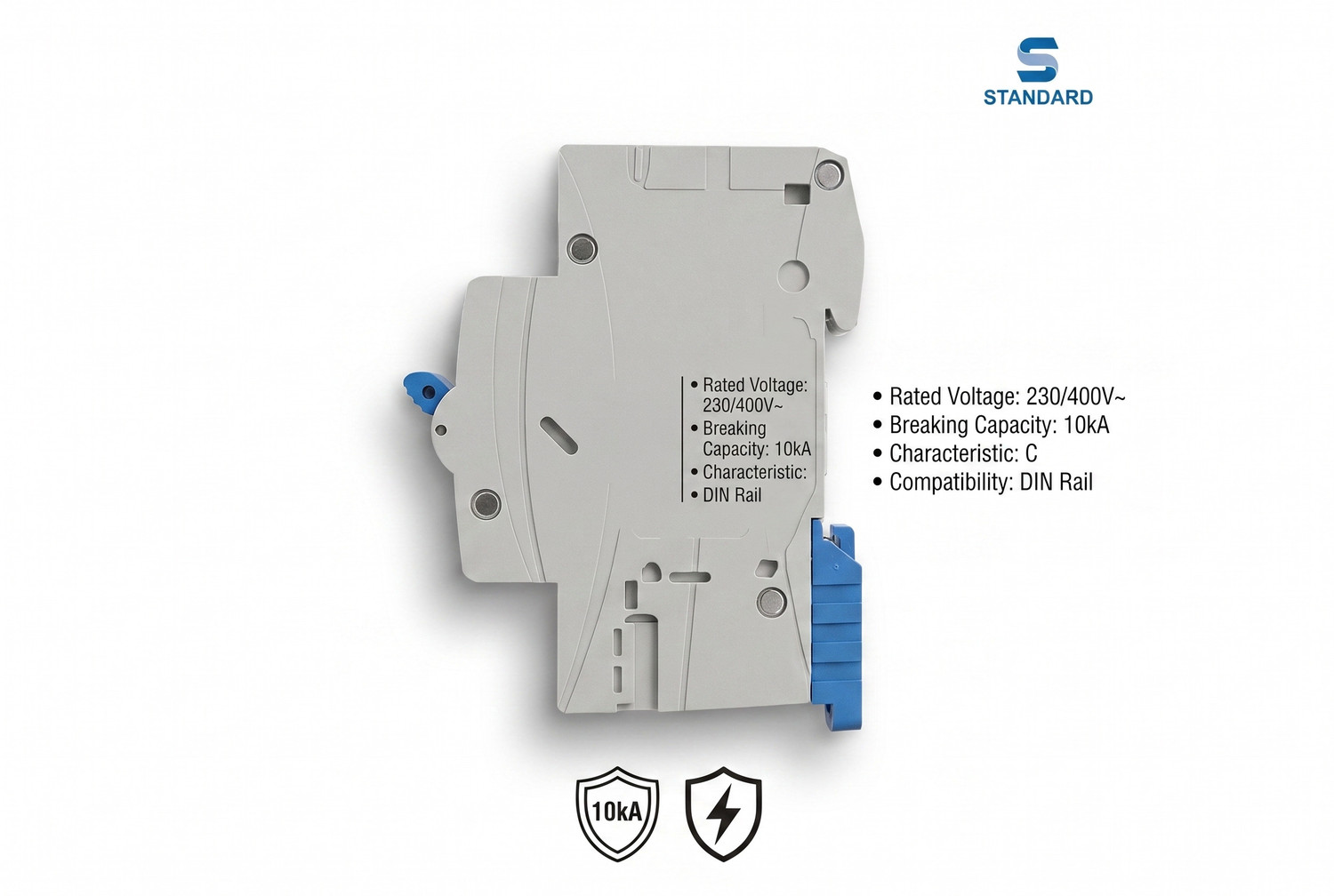 Image of HAVELLS STANDARD 16AMP SP C MCB 10KA 16C16 MCB