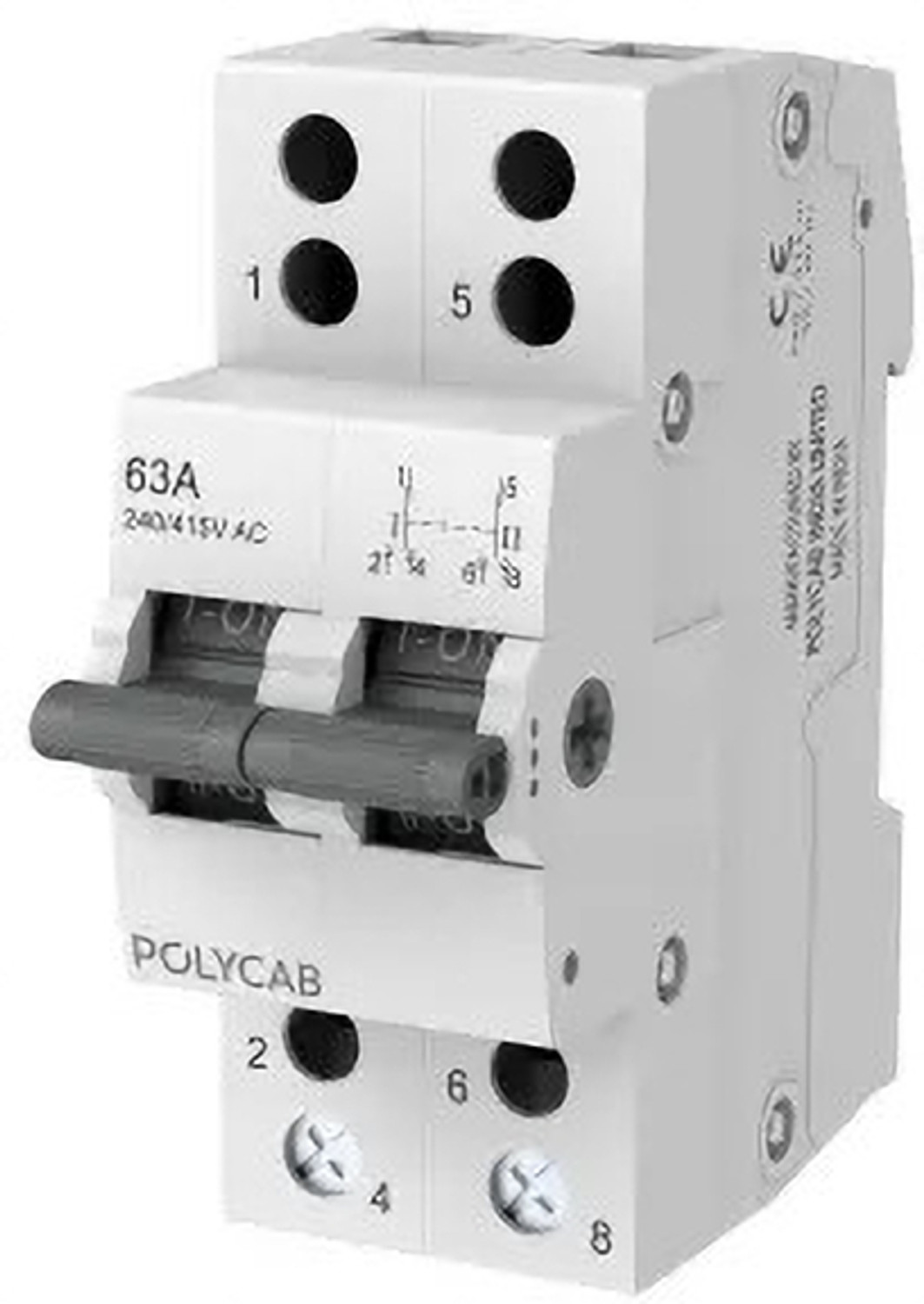 Image of Polycab 63A DP MCB CHANGEOVER GMC102P003 MCB