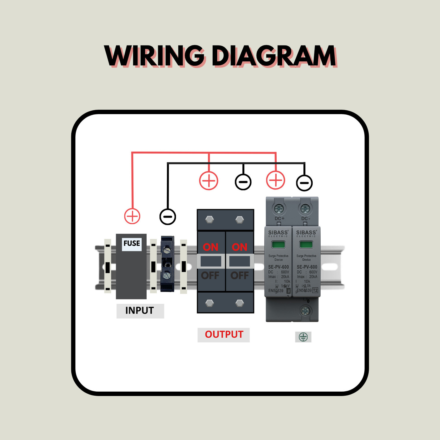 Image of DAYSTAR SOLAR Sibass DC Surge Protection Device SPD 600V 2 Pole (SE-PV-600DC) MCB