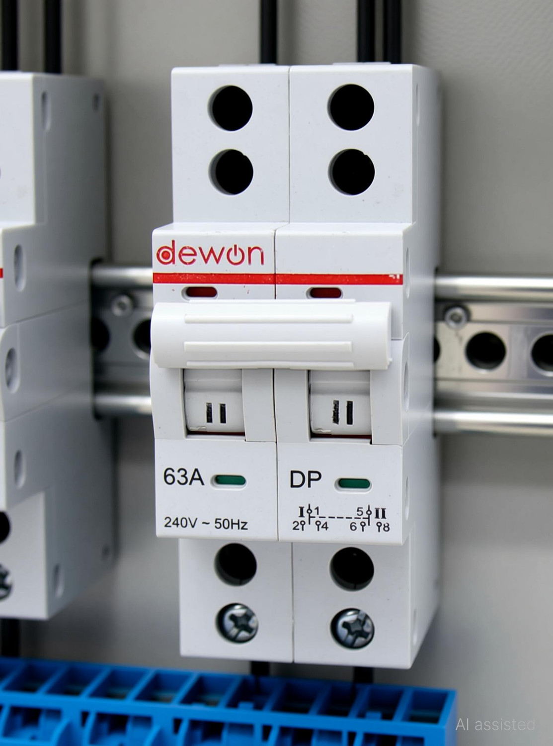 Image of Dewon Electric 63A Double Pole Changover MCB - Type 63A Double Pole MCB Changeover MCB