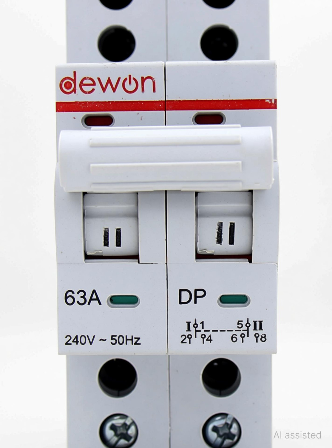 Image of Dewon Electric 63A Double Pole Changover MCB - Type 63A Double Pole MCB Changeover MCB