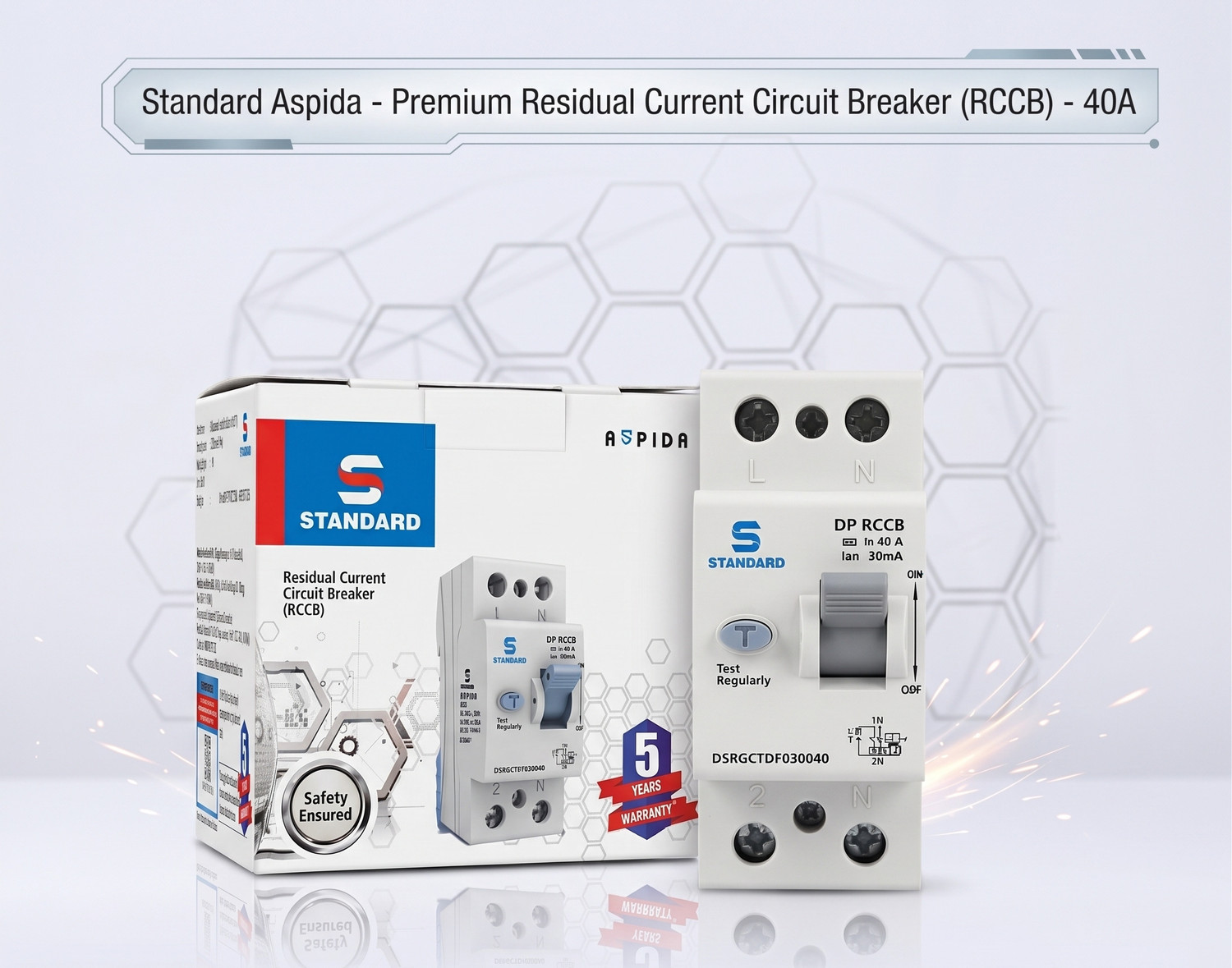 Image of HAVELLS STANDARD 40AMP DP RCCB 30MA 40AMP MCB