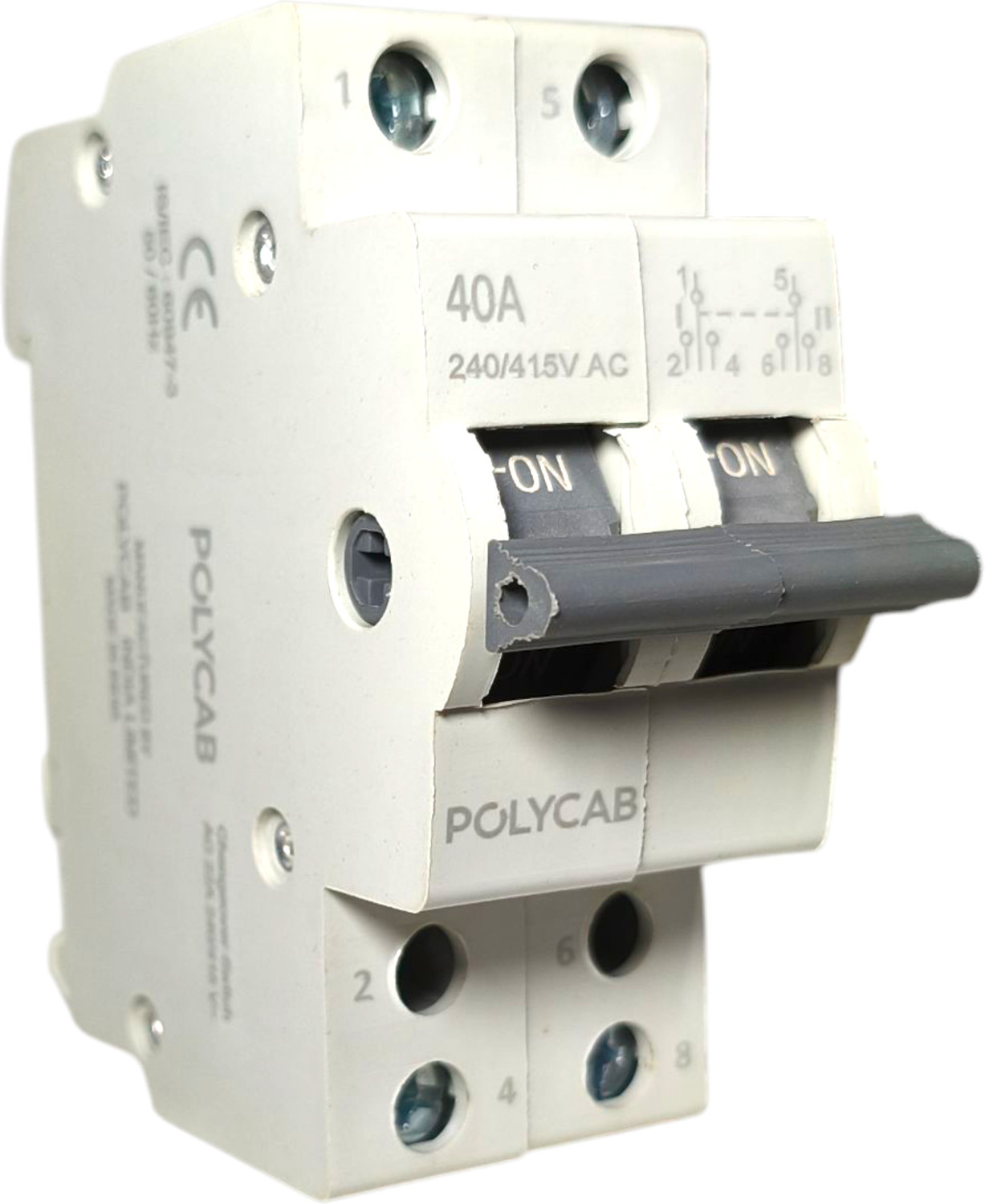 Image of Polycab 40A DP CHANGEOVER GMC102P002 MCB