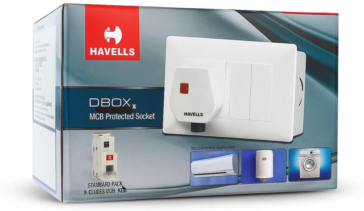 Image of HAVELLS DBOXX PROTECTED SOCKET DHDMCSN0251025-Pk1 MCB