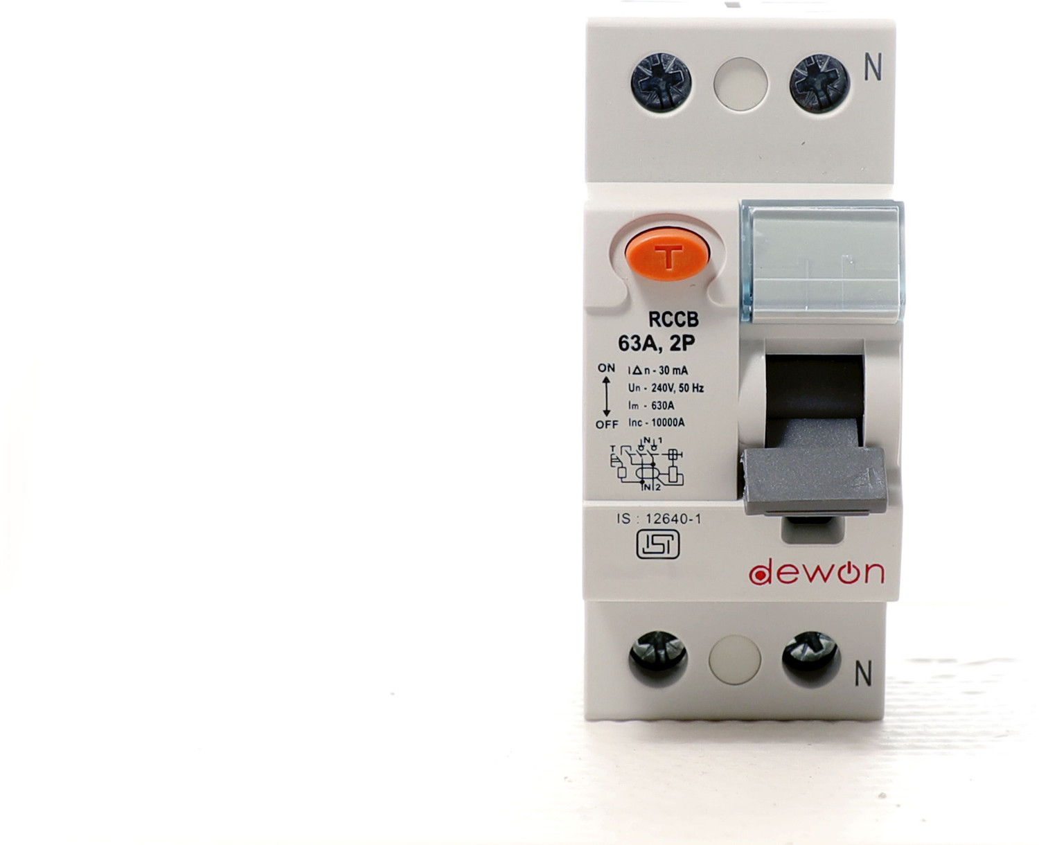 Image of Dewon Electric 63A /30mA Double Pole RCCB|Overload & Surge Protection|10-Year Warranty Durable Polycarbonate Housing|C-Curve Tripping|10kA Breaking Capacity MCB