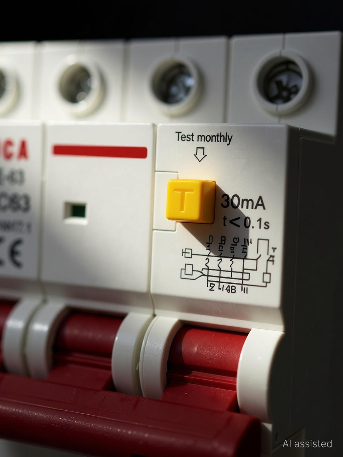 Image of SSUCA 4 Pole RCBO 63A 3 Phase Circuit Breaker | Overcurrent & Short Circuit Protection DZ47LE-63 MCB