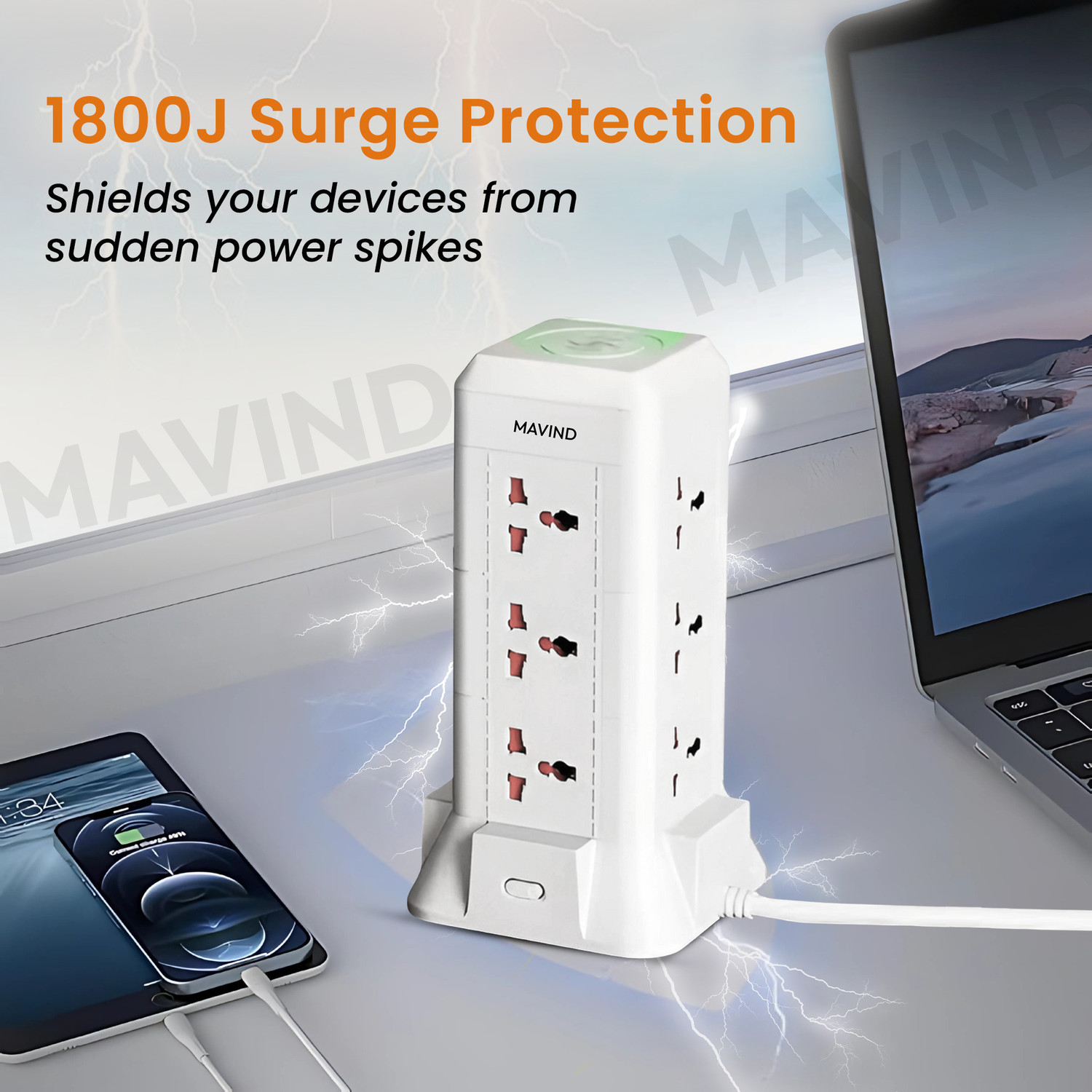 Image of PRAHANTM S1 16 in 1 Universal Multi Socket Board,with Surge Protection,Smart Energy Saving Power Plug