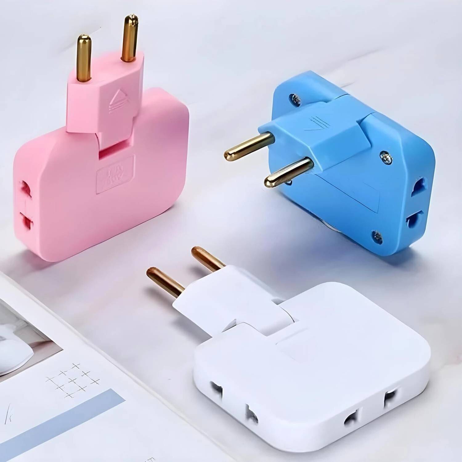 aurumx 3IN1-PLUG-01 Rotatable Multi Plug Adapter (Slim Outlet Extender) Two Pin Plug