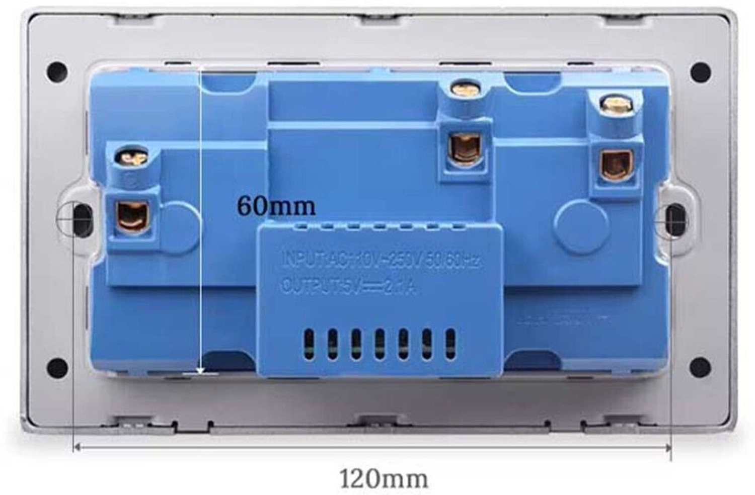 Image of SSUCA double wall socket 18W Fast USB & C Type Charging Socket, Smart 13amp & 1A1C Port Power Plug