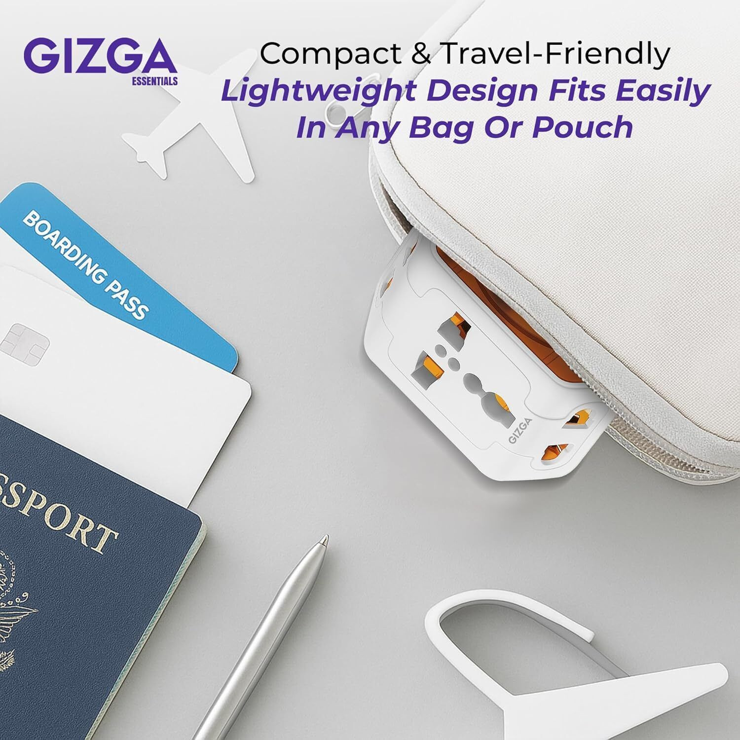 Image of Gizga Essentials 3 Pin Multi Plug Socket | Universal Adapter with Compact Design, (Pack of 2) 6 A Three Pin Socket