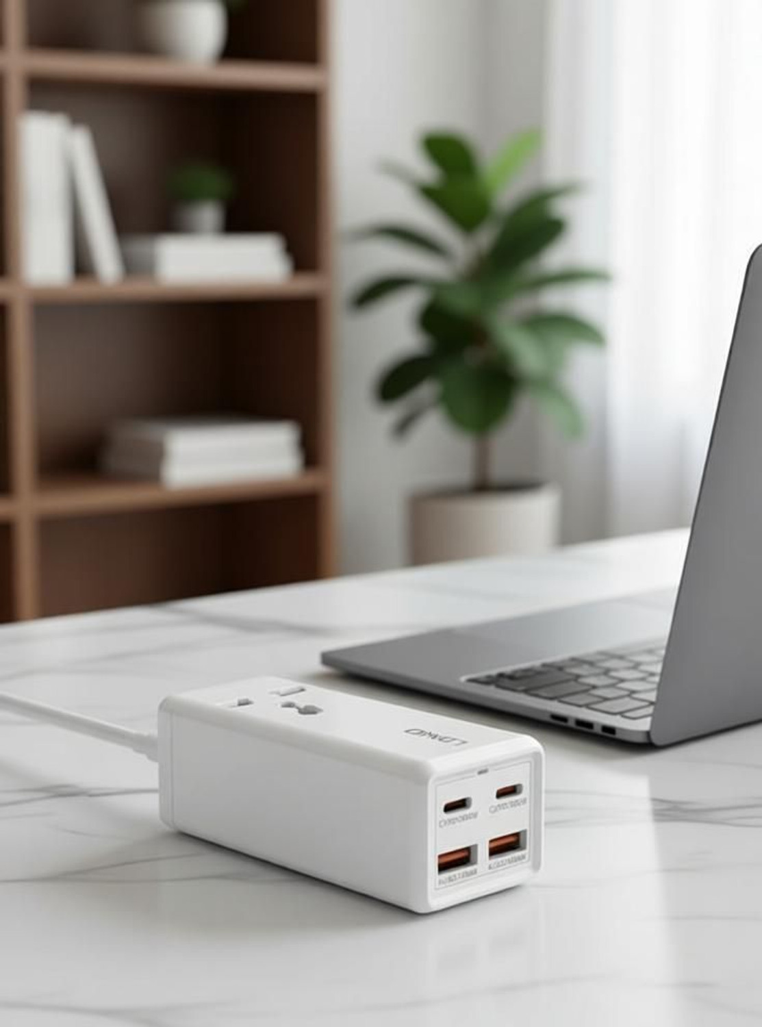 Image of FLUDDER 5 in 1 Super Charger 65W 2 USB Ports, 2 PD Type C Ports with 1 Power Socket 15 A Five Pin Socket