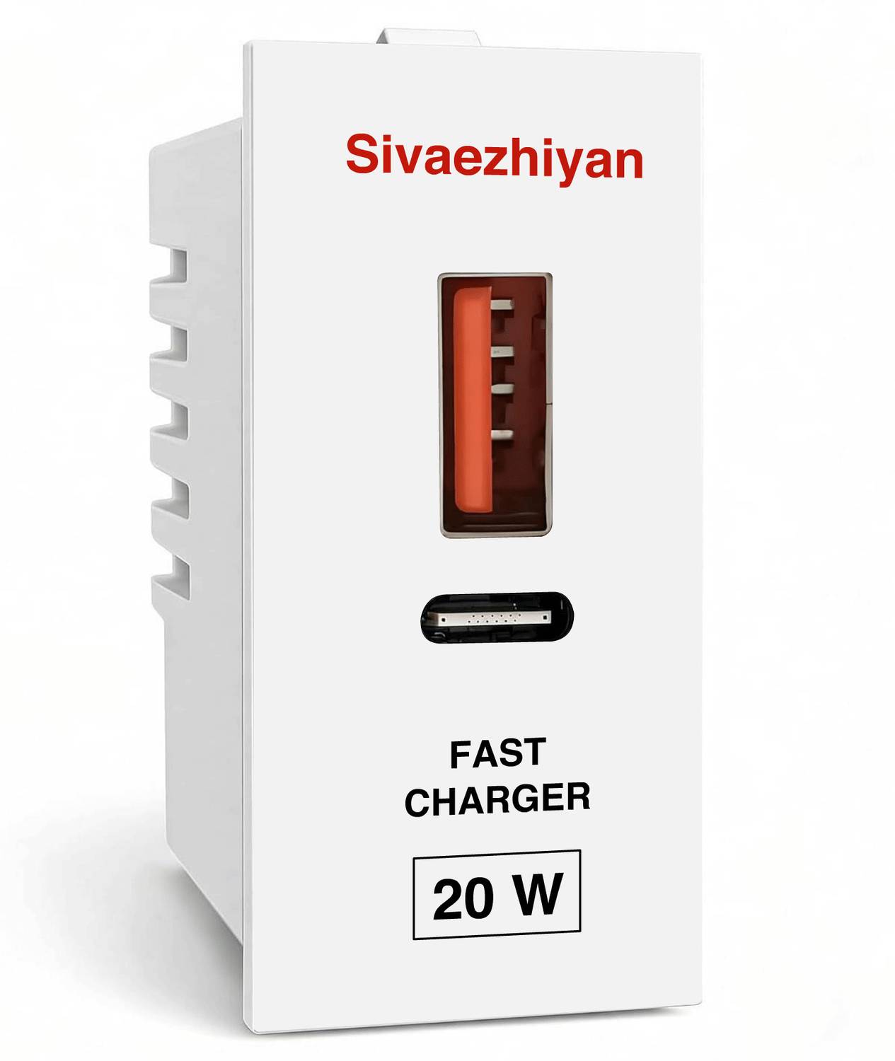 Sivaezhiyan USB Switch + Type C Charger 2.1 A Two Pin Socket