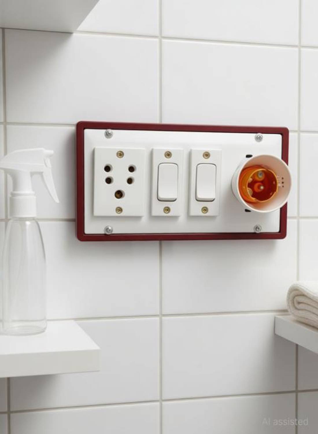 ABC Electrical Socket with wire 2.5 m 2 switch 1 socket 1 holder 7 A Two Pin Socket