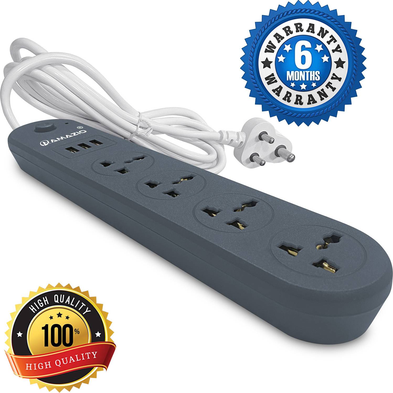 AMAZIO 3 USB 1.8M Extension Cord - Image 2