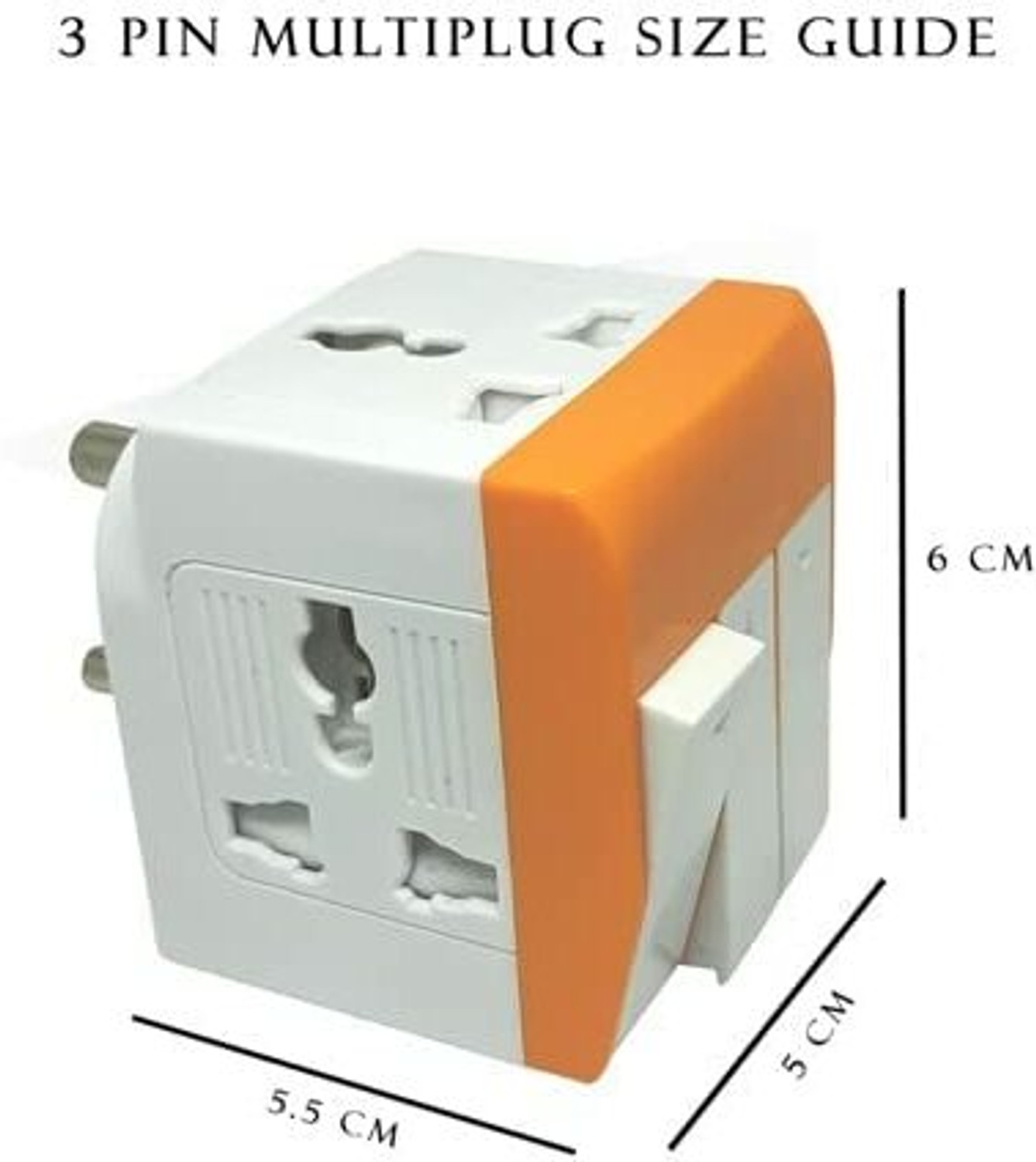 Image of BIYALI 3 Pin 3 Way Universal Multiplug Adaptor with Individual Switch Safety Shutter 10 A Three Pin Socket