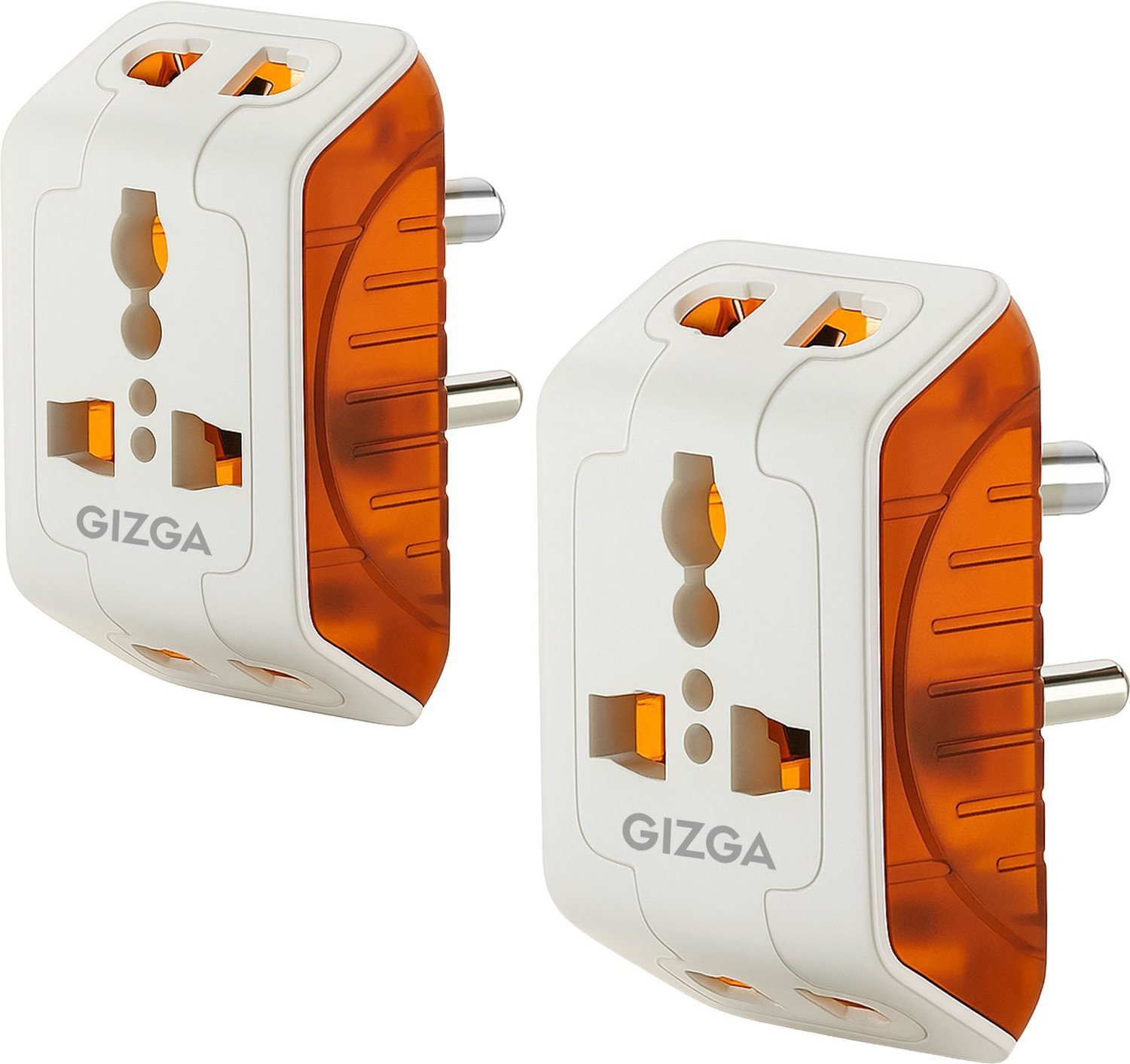 Image of Gizga Essentials 3 Pin Multi Plug Socket | Universal Adapter with Compact Design, (Pack of 2) 6 A Three Pin Socket