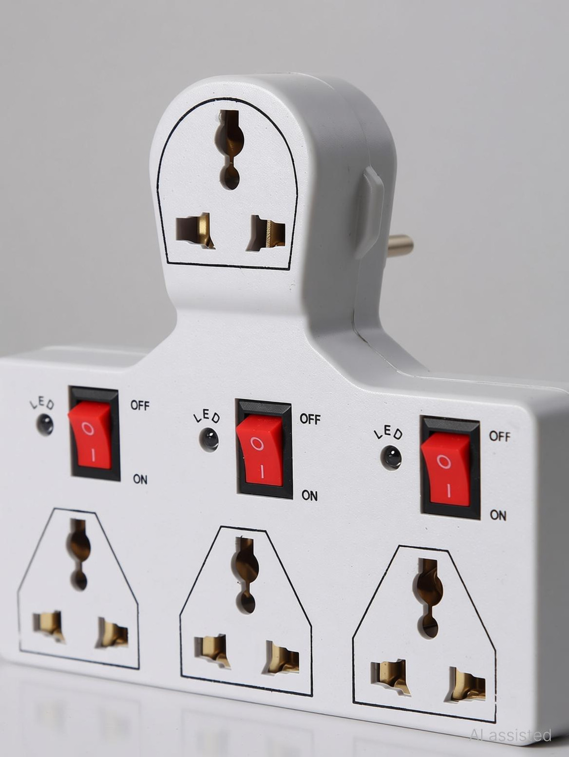 Image of DIGWAY 4 Universal Socket 3 Switch Multi Plug 6 A Three Pin Socket