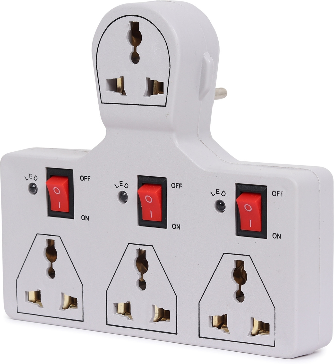 Image of DIGWAY 4 Universal Socket 3 Switch Multi Plug 6 A Three Pin Socket