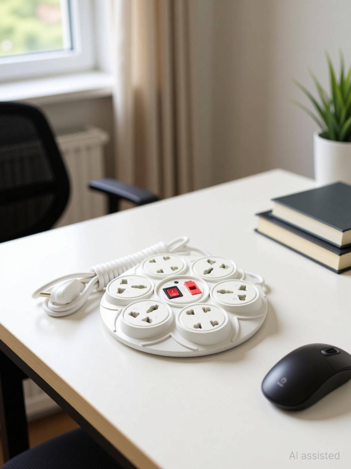 Buylink Socket Multi Outlet 4 + 4 2-Pin and 3-Pin Extension Cord with 2 Meter Long Wire and Fuse 6  Socket Extension Boards