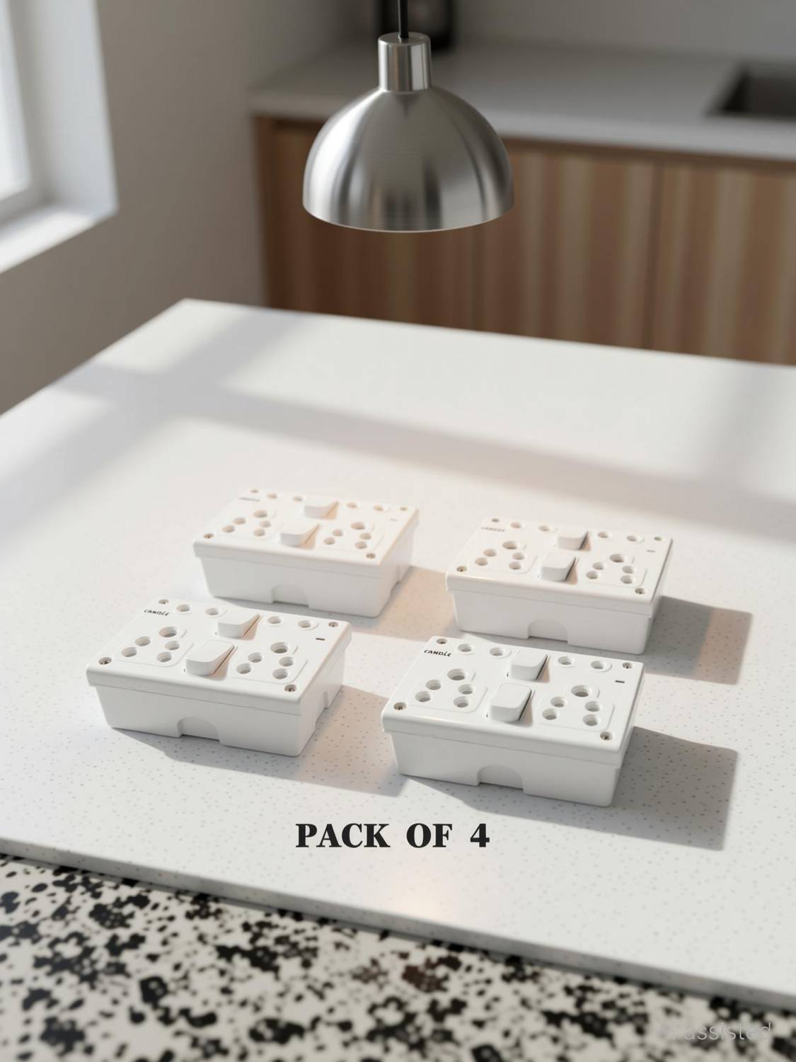 CANDLE Unbreakable 5amp 2 switch 4 outlets,Brass Contacts SS Combined With Back Cover 5 A One Way Electrical Switch