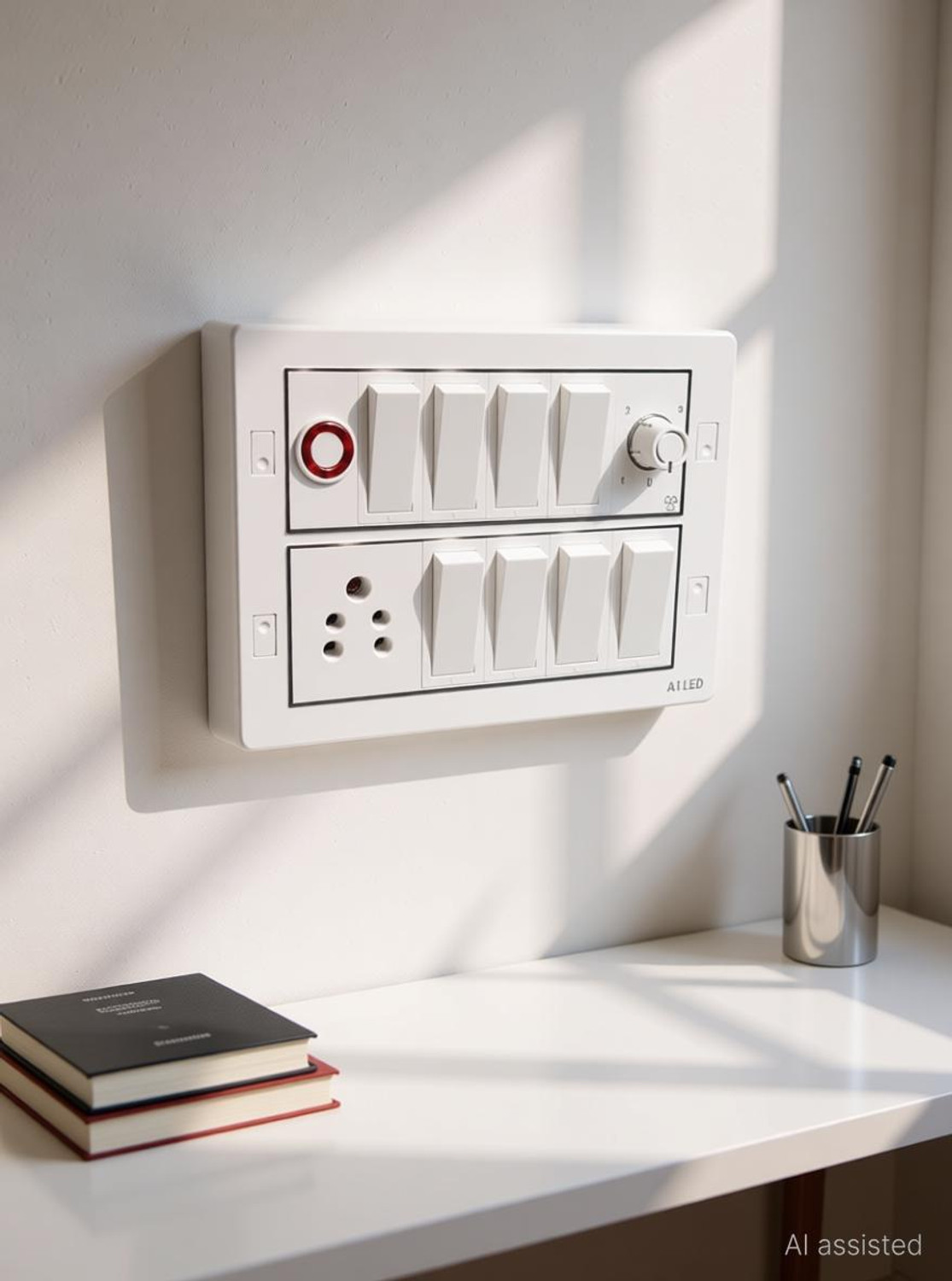 Image of A1 LED A1 LED 12 Modular Pre-Wired Switch Board | Wall Mount | Home & Office 15 A One Way Electrical Switch