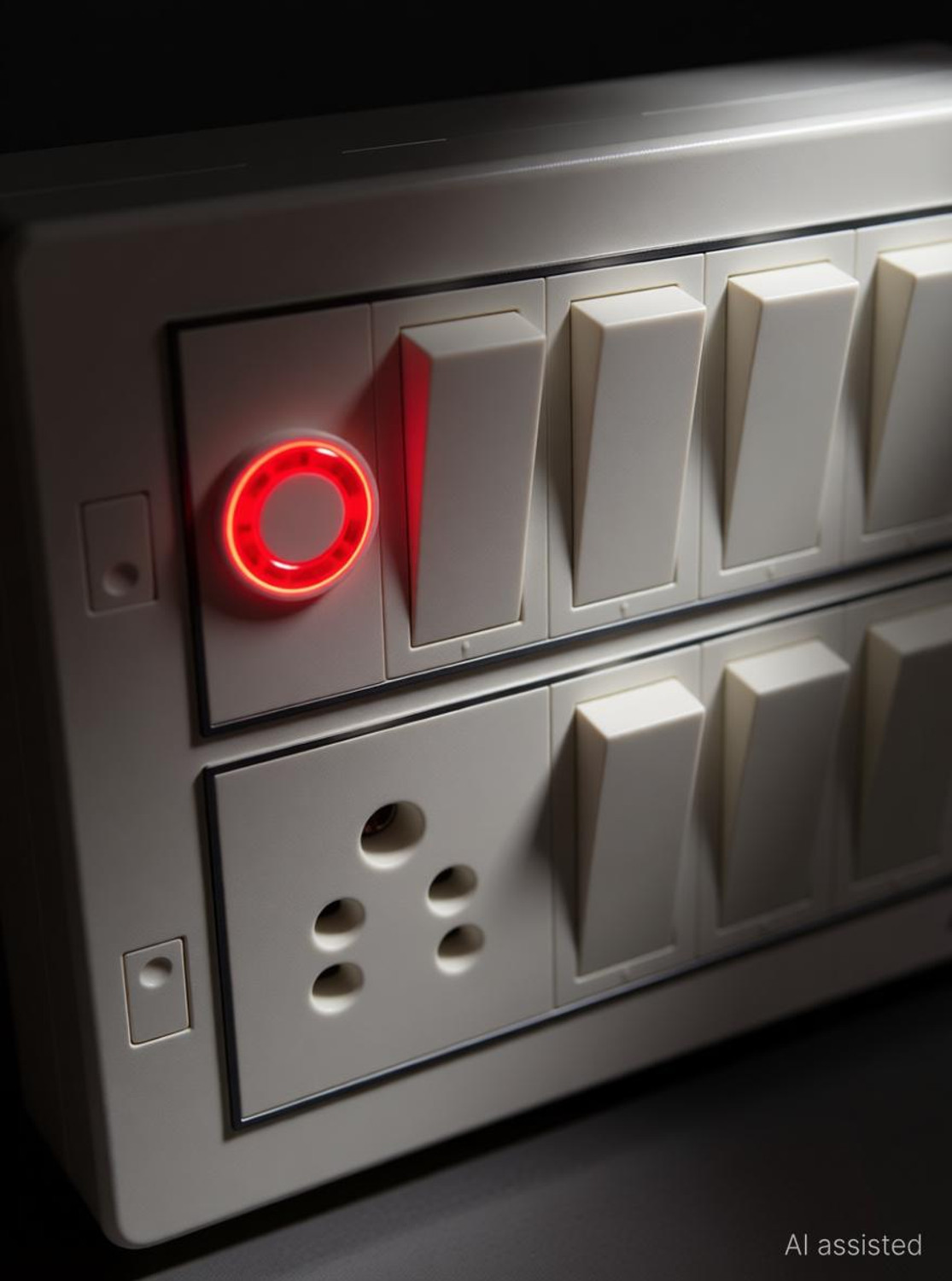 Image of A1 LED A1 LED 12 Modular Pre-Wired Switch Board | Wall Mount | Home & Office 15 A One Way Electrical Switch