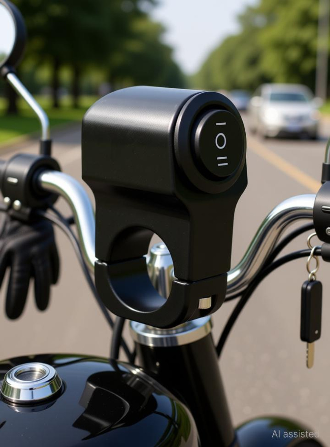 Image of TRP Traders 12V Motorcycle Handlebar UP and Down Button CNC Bike Switch for Fog Light Horn 10 A Two Way Electrical Switch