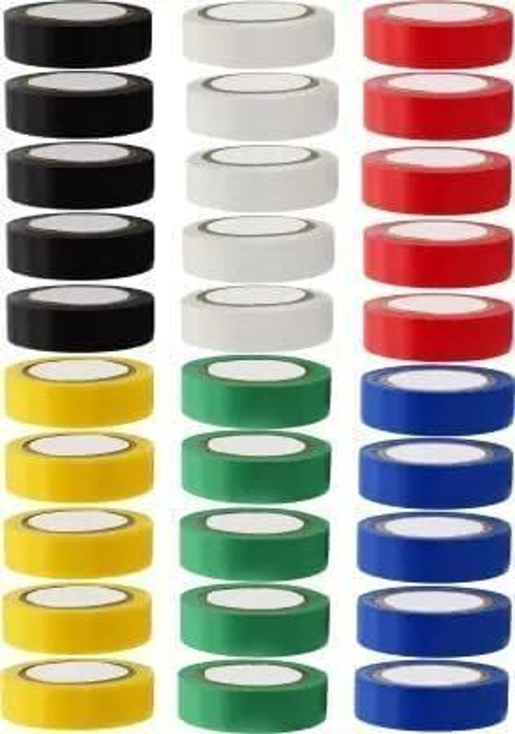 Image of JINDAAL International PVC Tape 0.125 mm x 18 mm x 7 Meter Electrical Insulation Tape | Waterproof Proof - 30Pc
