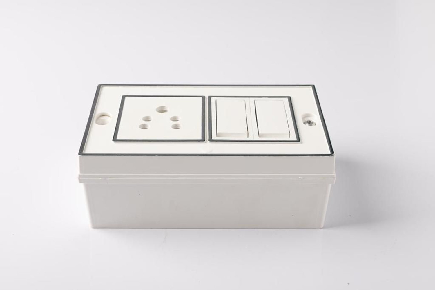 Image of Dewon Electric Dewon Surface Gang Box 4 Module | Modular| Durable ABS Plastic|Easy Installation Wall Plate