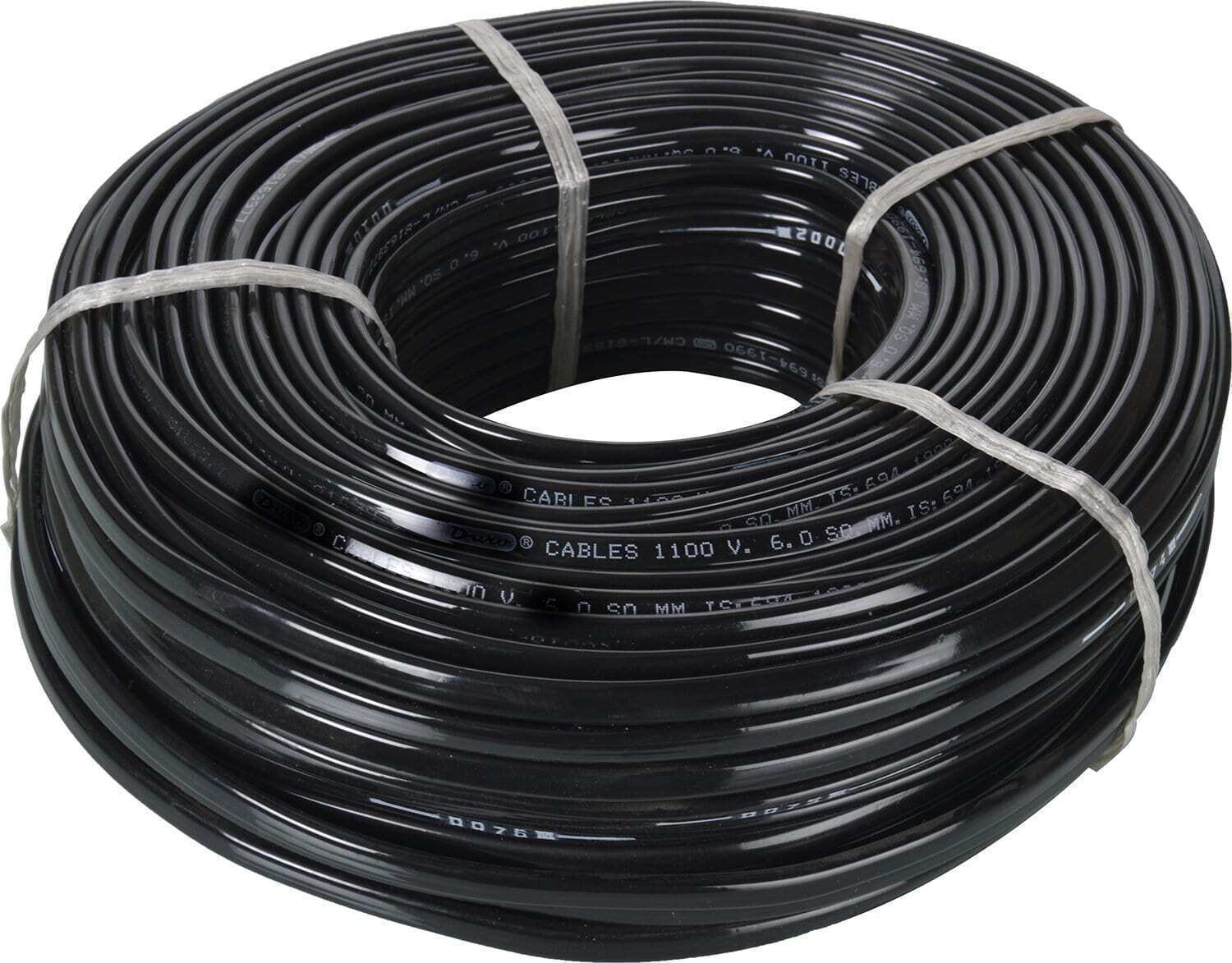 Image of GrahLogy 6mm Flat Aluminium Wire 20 Mtr Heavy Duty Cable for Electric Fitting, PVC Coated 6 sq /mm Black 20 m Wire