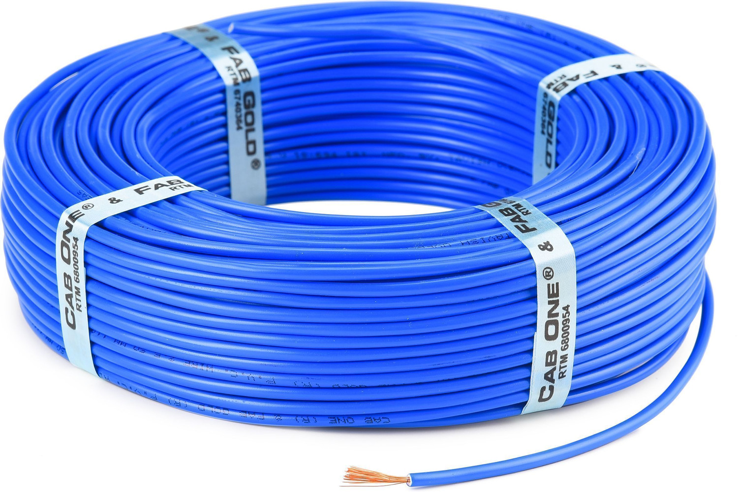Image of CabOne Copper 1.0 sqmm 90 MTR FR PVC Multi Strand Electric House single Copper wire 1 sq /mm Blue 300 ft. Wire