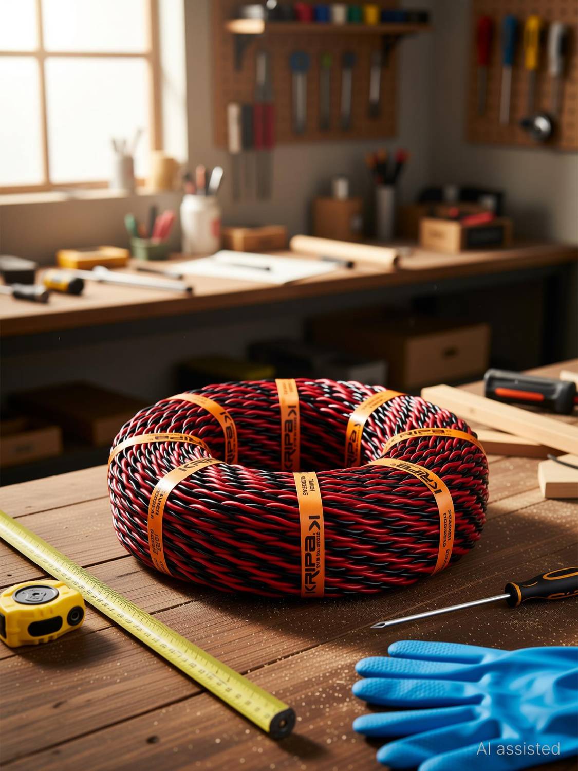 CabONE 14/76 PVC Flexible Twisted Copper Wire 2 Core Electric electrical Cable|90 MTR 0.75 sq/mm Red, Black 150 ft. Wire