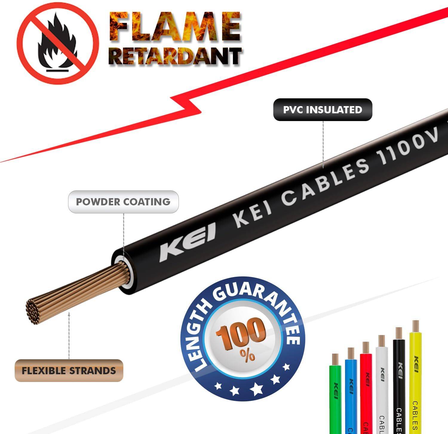 KEI 99.97% Copper 1 sq/mm Black 90m Wire - Image 3