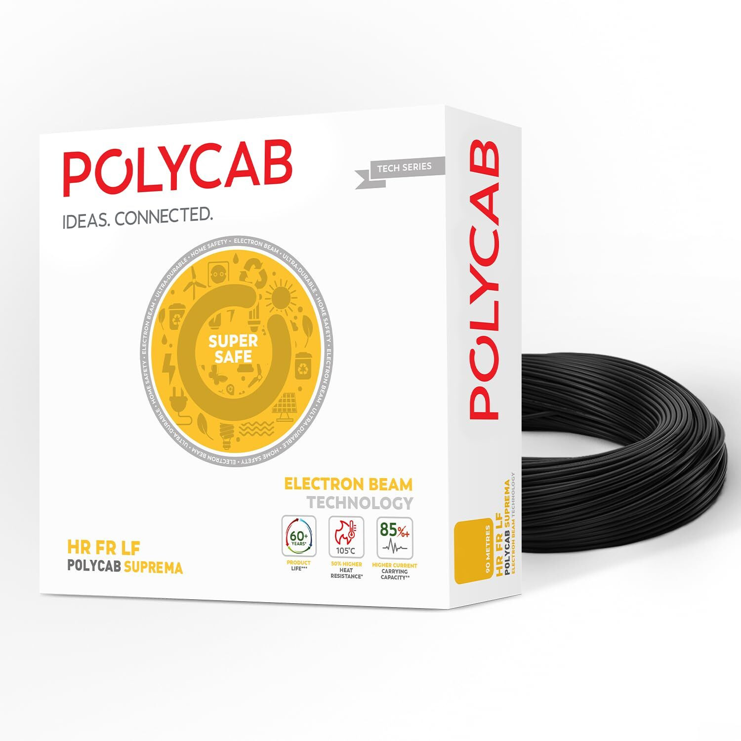 Image of Polycab SUPREMA FR 1 sq /mm Black 90 m Wire