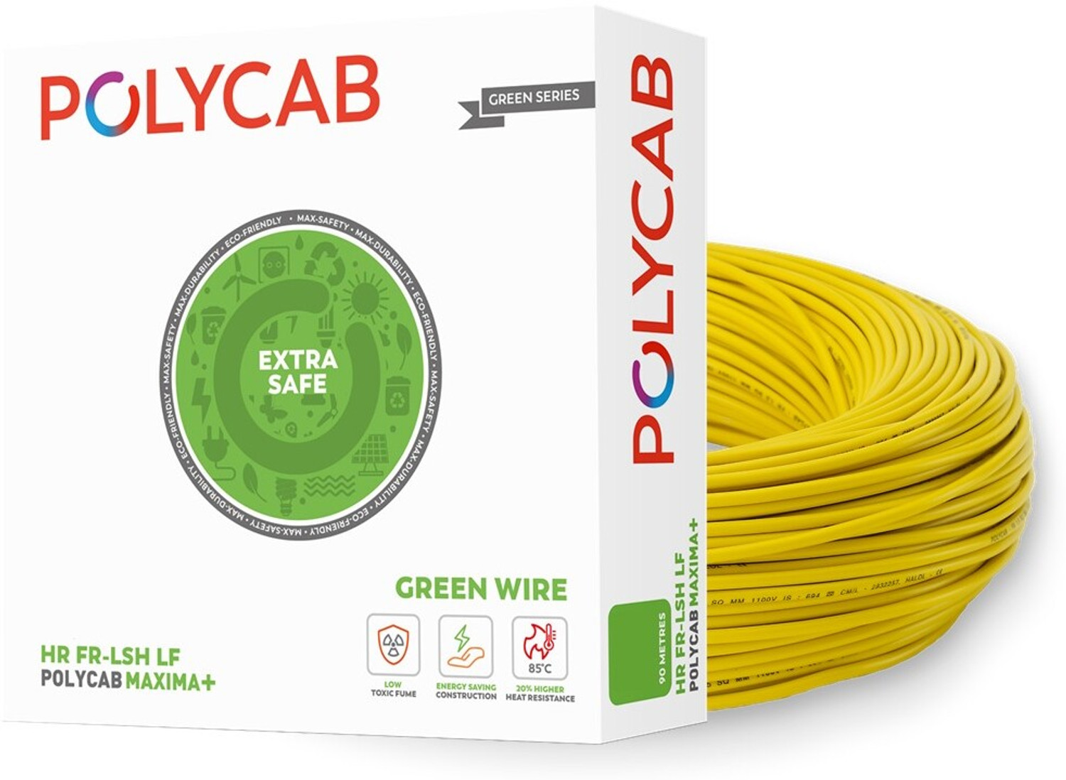 Image of Polycab Maxima Plus 2.5 sq /mm Yellow 90 m Wire
