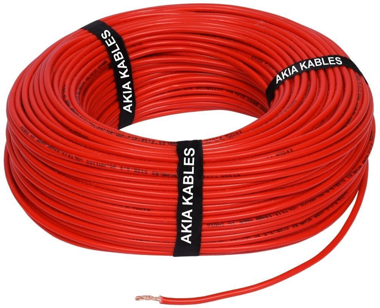 Image of AKIA KABLES 1 SQ MM 45M PVC Insulated CCA Copper Wire, Single Core Industrial Wiring Cable 1 sq /mm Red 45 m Wire