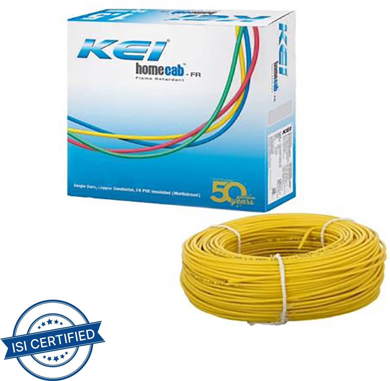 KEI CABLES FR PVC 1 sq/mm Yellow 90 m Wire Price in India - Buy