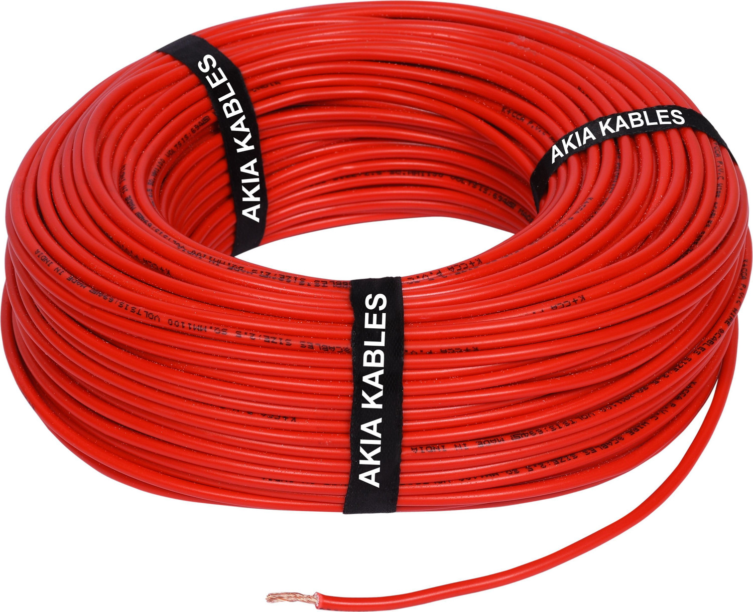 Image of AKIA KABLES 2.5 Sqmm Electrical Wire|45m|Single Core|Copper|FR PVC Insulation Domestic 2.5 sq /mm Red 45 m Wire
