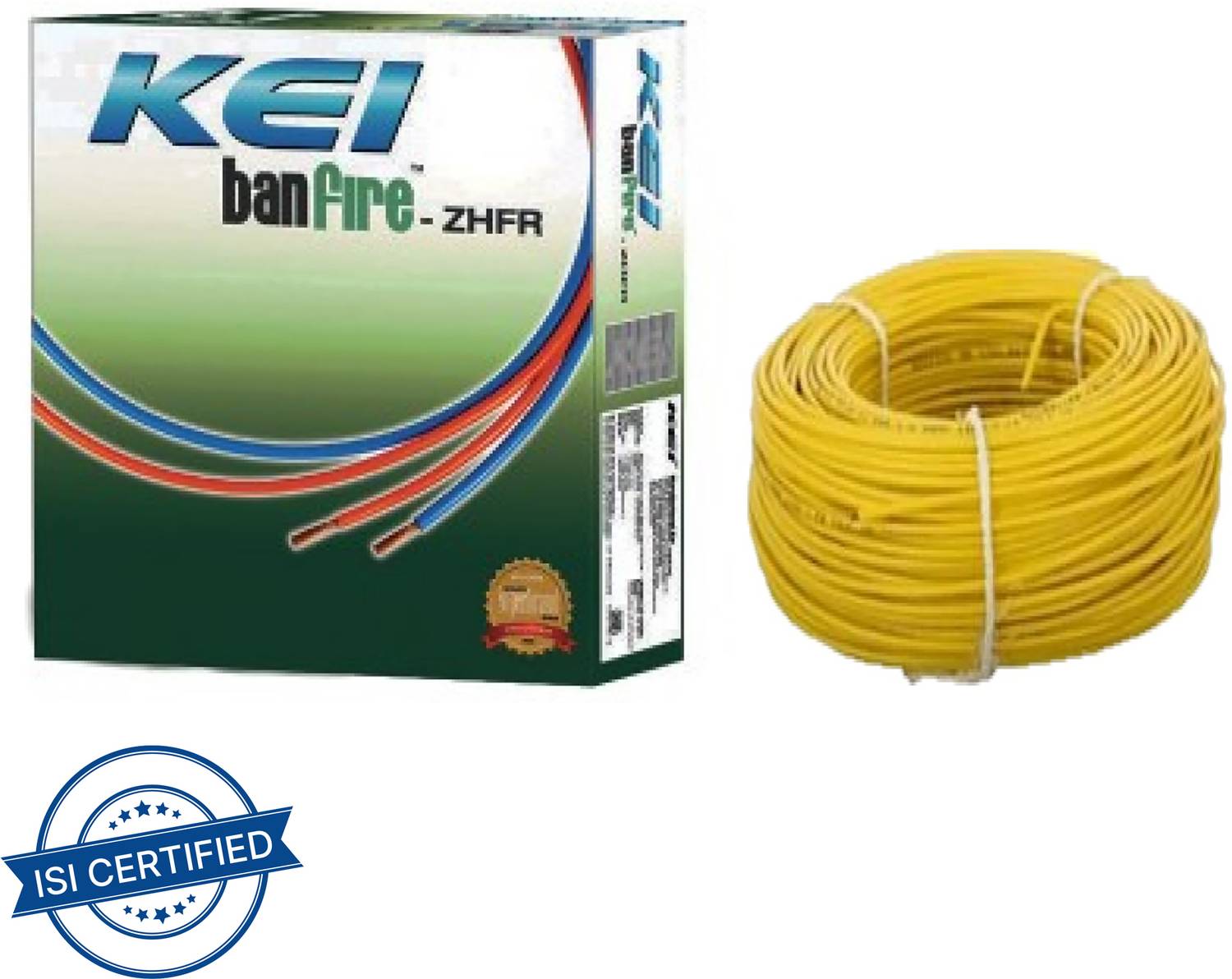 KEI CABLES ZH-FR PVC 4 sq/mm Yellow 90 m Wire Price in India - Buy