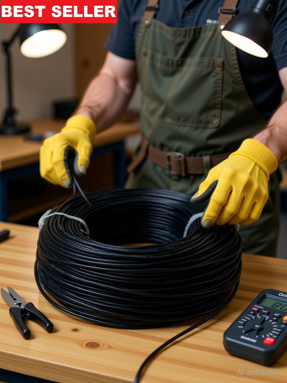 Image of GrahLogy 1mm copper wire Unheated, PVC Insulated, Single Core Flexible 1 sq /mm Black 90 m Wire