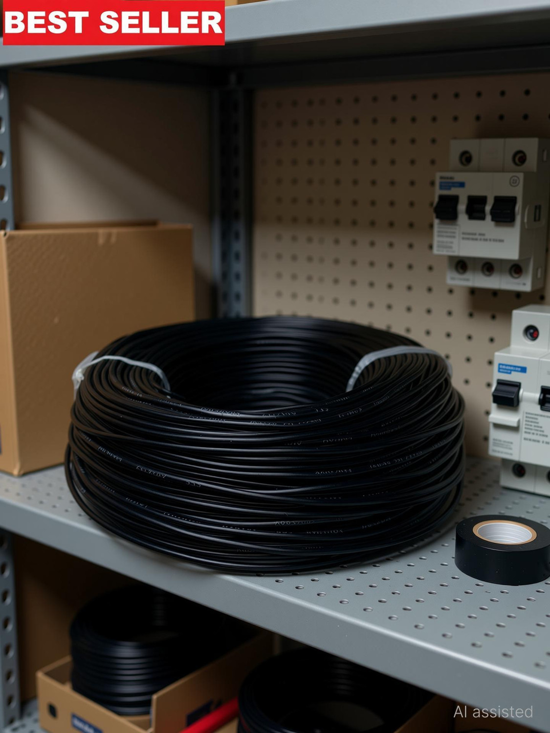 Image of GrahLogy 1mm copper wire Unheated, PVC Insulated, Single Core Flexible 1 sq /mm Black 90 m Wire