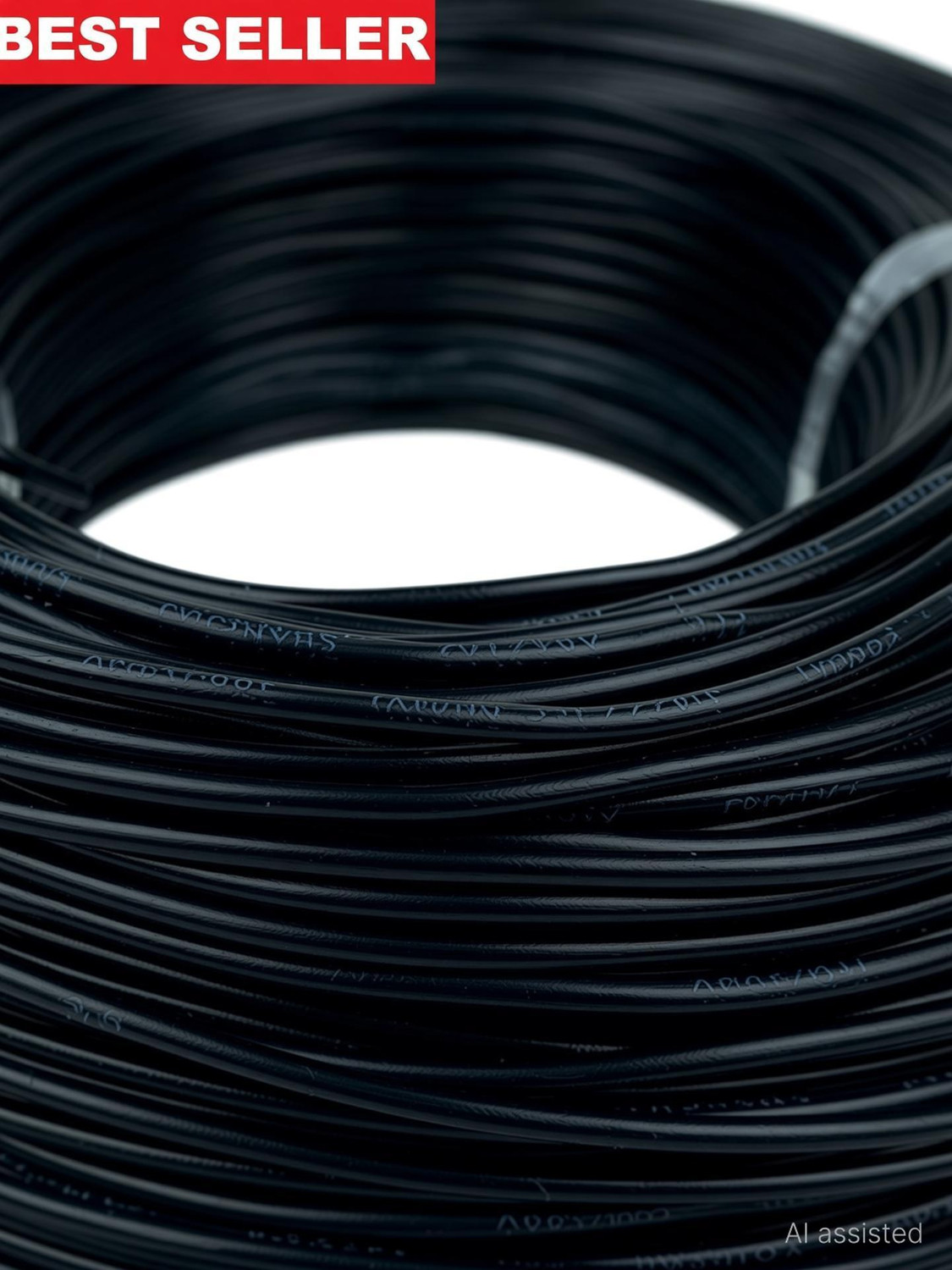 Image of GrahLogy 1mm copper wire Unheated, PVC Insulated, Single Core Flexible 1 sq /mm Black 90 m Wire