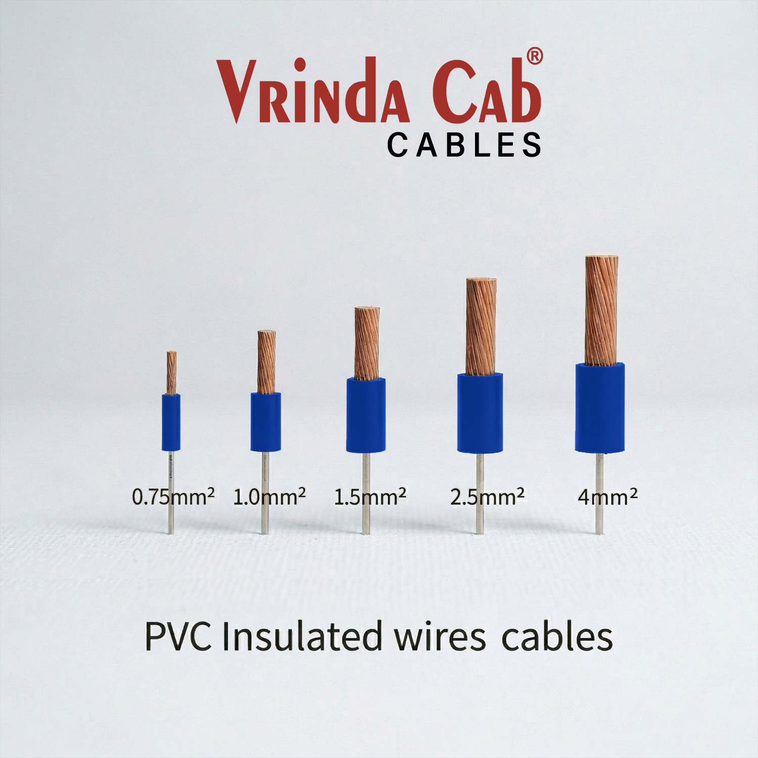 Image of VrindaCab Multi Strand House Wiring Cable | FR PVC Insulated CCA Copper Wire 1 sq /mm Blue 90 m Wire
