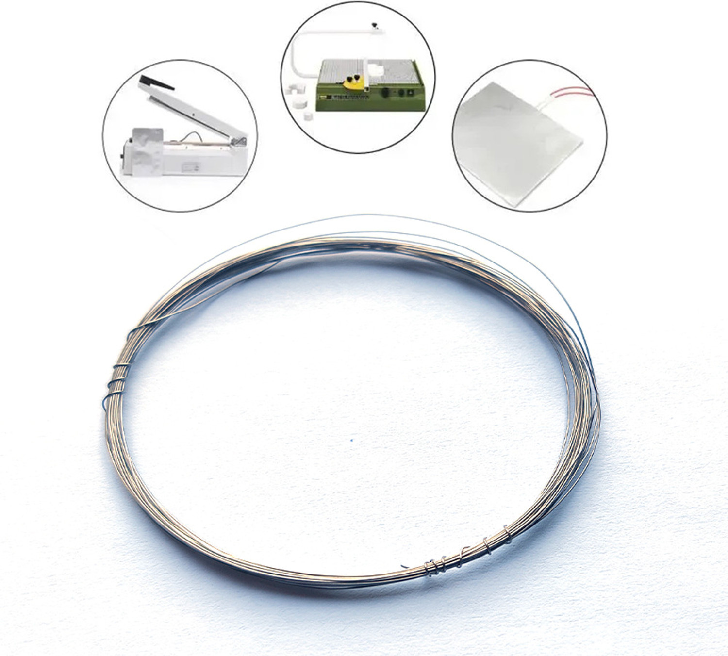 Image of GEARHOOK 32 Gauge Nichrome Heat Resistance Wire 0.274mm Diameter 0.25 sq /mm Silver 5 m Wire