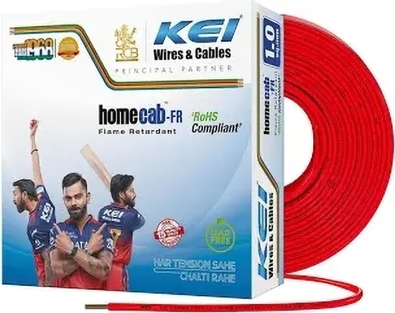 Image of KEI FR PVC 1 sq /mm Red 90 m Wire