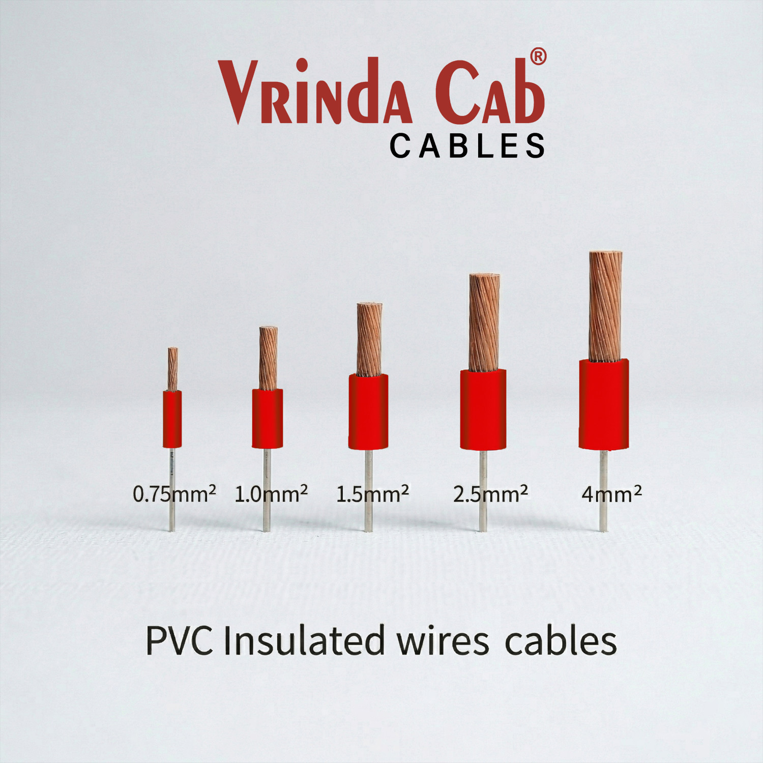 Image of VrindaCab Multi Strand CCA Cable | Flame Retardant House Wiring Wire for Domestic Use 1 sq /mm Red 90 m Wire