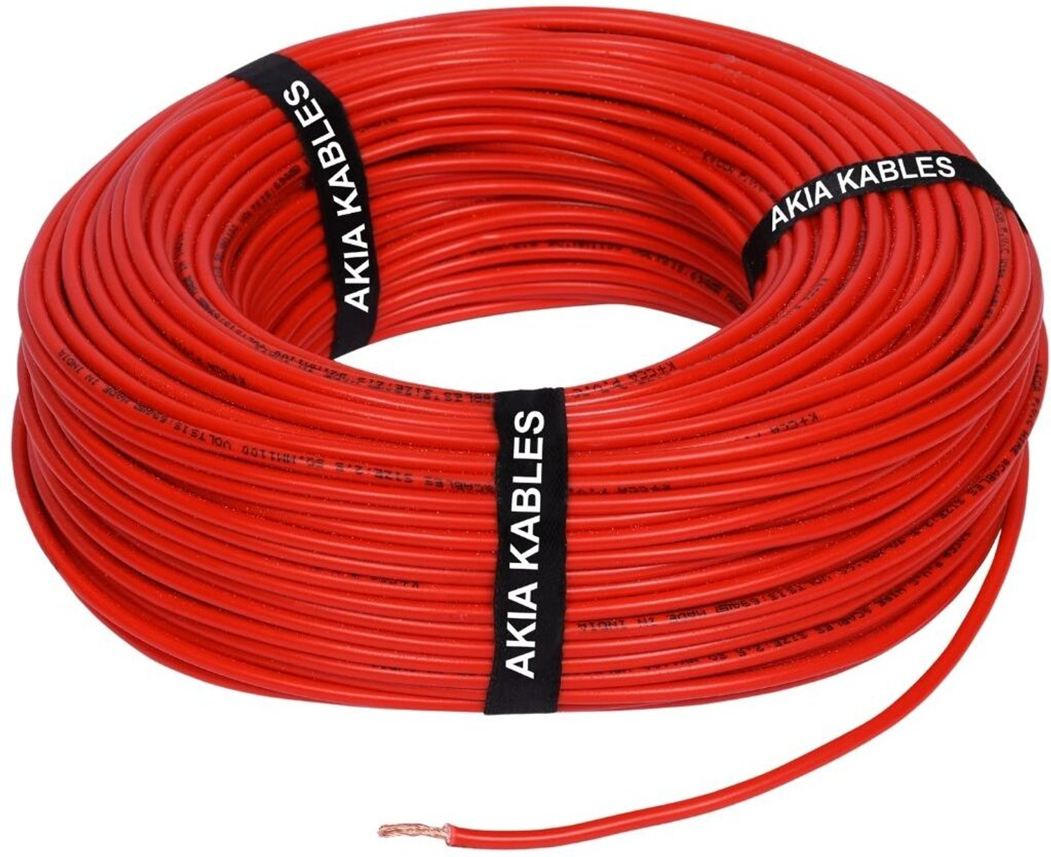 Image of AKIA KABLES 2.5 sq /mm PVC Insulated CCA Copper Wire, Single Core Industrial Wiring Cable 2.5 sq /mm Red 90 m Wire