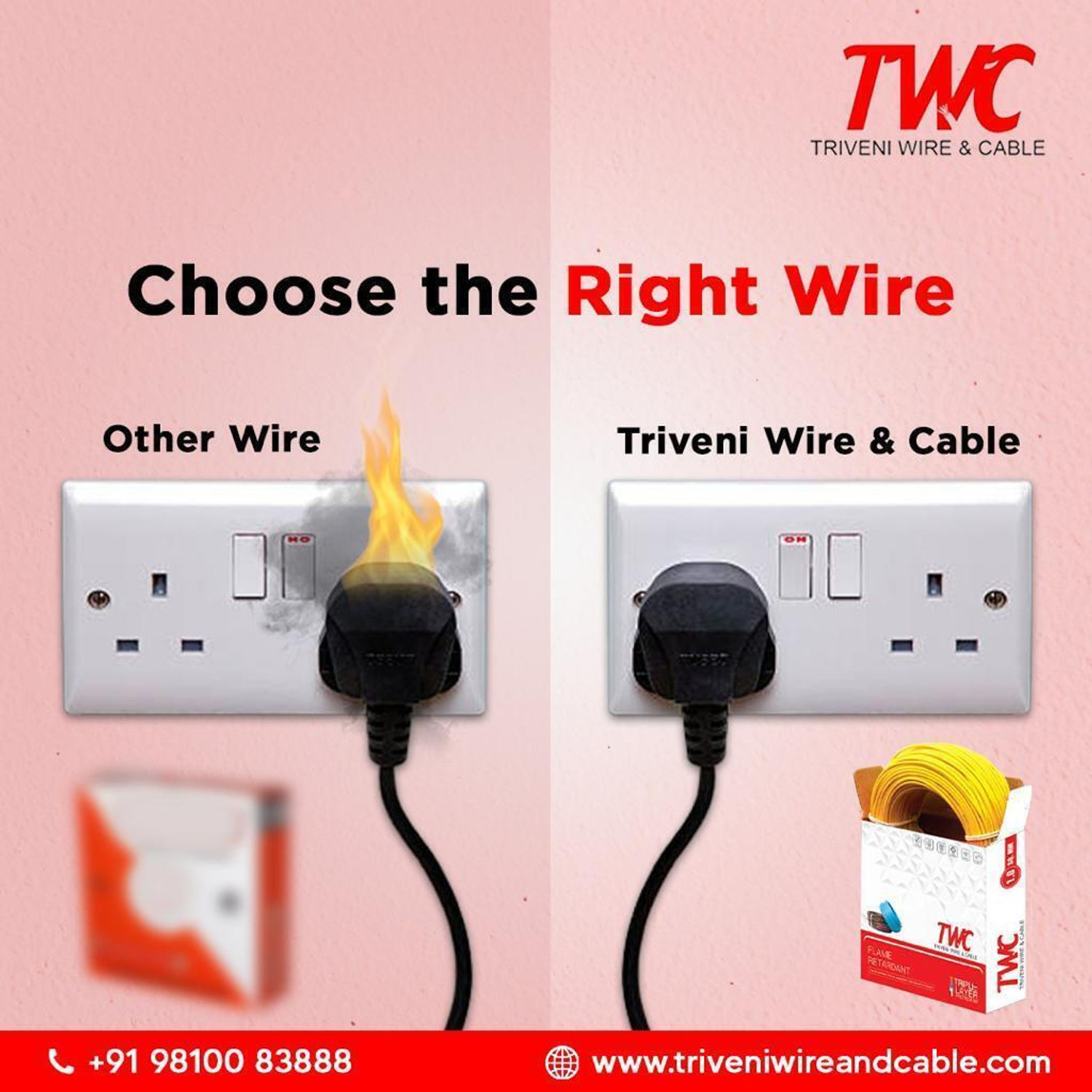 Image of TWC Advance Single Core FR PVC Insulated Electric Wire For Home, Building & Industry 4 sq /mm Blue 90 m Wire